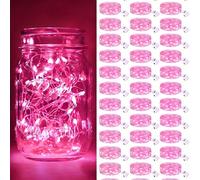 15/5/1 pezzo Luci a stringa LED a batteria mini a forma di stella, luci fatate a filo di rame tipo lucciola per barattoli Mason, matrimonio, festa, decorazione centrotavola natalizia, bianco caldo; 10