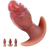 15 × 5,69 cm Dildo Anale Realistico e Dilatatore Anale, Massaggiatore Prostatico in Silicone, Butt Plug Monster con Nodo e Base d'Ancoraggio, Sex Toy Portatile per Lui e Lei Stimolazione del Punto G