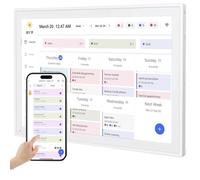15.6'' Calendario Elettronico Da Parete E Tabella Delle Attività, Display Touchscreen Interattivo Full HD Da 32GB Per La Pianificazione Degli Impegni Familiari, Per Una Programmazione(White)