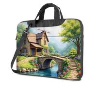 15.6 Caso Del Computer Portatile Cozy Cottage By The River Borsa Del Computer Portatile Carry On Zaino Borsa Del Computer Portatile Per Le Donne, Colore, 29x40cm