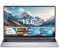 15.6 Inch Laptop, N95 Processor(Up to 3.4GHz) Gaming Laptop 1920X1080 FHD IPS Screen,laptops Computer 16GB DDR4 512GB SSD,180°Open Angle,Fingerprint Unlock Backlit Keyboard,WiFi 5,Webcam,USB3.0,BT 4.2