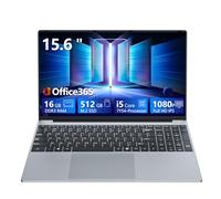15,6 Pollici Notebook Core i5 7Y54 Processore, 16GB RAM 512GB SSD, Office 365 PC Portatile 1920*1080 FHD Schermo, Win11 Laptop Mini-HDMI USB3.0 Computer Portatile Tastiera Numerico Retroilluminata