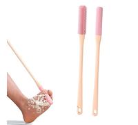 15.7" Toe Gap Cleaning Brush, Toe Cleaning Brush Set, Foot Scrubber in Shower with Long Handle, Foot Brush for Shower, Silicone Foot Brush Soft Skin Exfoliation (B-Pink)