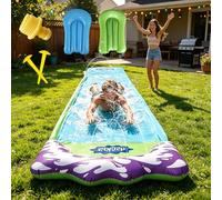 15,75 ft/480 cm, scivolo d'acqua gonfiabile per bambini, con 2 bodyboards, irrigatore integrato e piscina splash, giocattolo da giardino estivo per esterni