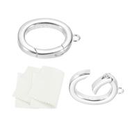 15.7x1.7mm 925 Sterling Silver Spring Gate Rings, 2Pcs Chiusure, Colore Argento