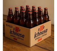 15 Bottiglie Birra Ichnusa Ambra Limpida 45cl | Birra Italiana Originale Sarda | 5% Vol | Vetro | Gusto Ambrato Equilibrato | Prodotta a Cagliari | Confezione da 15 Pezzi
