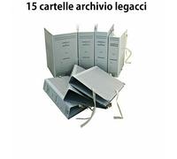 15 CARTELLE FALDONI ARCHIVIO CON LEGACCI DORSO 8 MIS. 25X35 CM