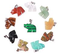 15 ciondoli a forma di teschio, in pietra naturale, a forma di orso, a forma di orso, 43 x 56 cm