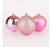 15 cm/3 palline di Natale infrangibili rosa, decorazioni per albero di Natale, decorazioni per palline di Natale, decorazioni da appendere per le vacanze, lucide, opache, glitter