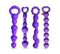 15 cm Anale Perline Silicone Butt Plug per Principiante,Viola Anale Perline Butt Plug per Le Donne,G Spot Prostate Massager per Adulto Giocattolo Lesbo (A)