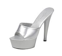 15 Cm Tacchi Alti Donna Sexy Piattaforma Pole Dance Sandali Stripper Discoteca Party Dance Sandali Piattaforma Large Size Unisex,Argento,43