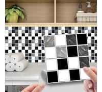 15 cm x 15 cm bagno nero bianco 20psc adesivi for piastrelle da cucina for il bagno attaccare sulle piastrelle della parete backsplash per (Color : White, Size : 20x20cm)
