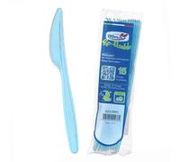 15 Coltelli di plastica azzurri lavabili e riutilizzabili DOpla