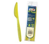 15 Coltelli di plastica gialli lavabili e riutilizzabili DOpla