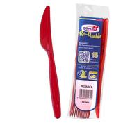 15 Coltelli di plastica rossi lavabili e riutilizzabili DOpla