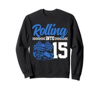 15° compleanno di Go Kart Racing Rolling Into 15 Funny Boys & Kids Felpa