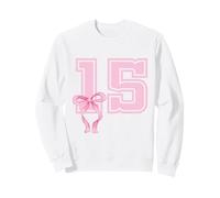 15° Compleanno Ragazza Coquette Fiocchi Rosa Quindicesimo Anni Felpa