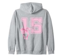 15° Compleanno Ragazza Coquette Fiocchi Rosa Quindicesimo Anni Felpa con Cappuccio