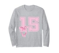 15° Compleanno Ragazza Coquette Fiocchi Rosa Quindicesimo Anni Maglia a Manica