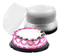 15 contenitori monouso in plastica da 10 pollici con coperchio a cupola porta torte in plastica trasparente per il trasporto porta torte a doppio strato con collo