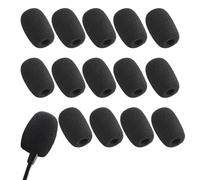 15 coperture in schiuma per microfoni, adatte al microfono delle cuffie, universali, usa e getta, mini Mike, antipolvere, accessori antipolvere per aule, sale conferenze, palcoscenico (nero, 30 mm x