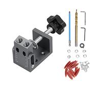 15 Degree Oblique Hole Locator Tool Kit | 32Pcs Aluminum Alloy Jig for Woodworking | DIY Pocket Hole Jig for Drawers/Wardrobes/Beds | Sturdy Anodized Finish