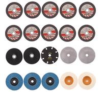 15 dischi da taglio 76 mm, 3 dischi da 76 mm, dischi da taglio 76 x 10 mm, 2 dischi da 75 x 10 mm, set di dischi da taglio per mini smerigliatrice angolare, taglio, lucidatura, levigatura di metallo