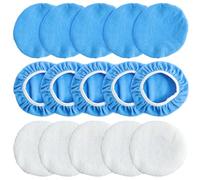 15 feltrini lucidanti auto 228 - 254 mm in microfibra 10 pezzi tamponi lucidanti in pile di lana bianca per auto, mobili, vetro, lucidatura del pavimento (228 - 254 mm)