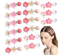 15 fermagli per capelli a forma di fiore di pesco, graziose mollette per capelli a coccodrillo rosa, accessori per capelli per donne e ragazze, accessori per lo styling dei capelli