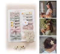 15 fermagli per capelli per ragazze con fiocchi a farfalla e fiore, 5,1 cm, completamente foderati, fermagli a coccodrillo e mollette, accessori per capelli fatti a mano, per bambini, bambini, età