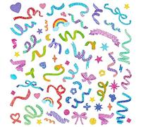 15 fogli Adesivi per album Adesivi nastro laser Adesivi coriandoli Adesivo decorativo lucido Adesivo con foto bling per diario Album diario Creazione di carte Arti e mestieri fai da te (Rainbow)