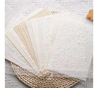 15 fogli misto bianco strutturato carta mesh carta per DIY Diario Pianificatore scrapbooking supporti misti carta mestiere Tagli UnicaCarta tessile