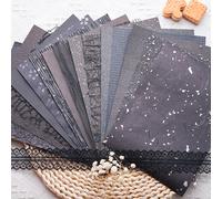15 fogli nero strutturato carta mesh carta per DIY Diario Pianificatore scrapbooking supporti misti carta mestiere Tagli UnicaCarta tessile