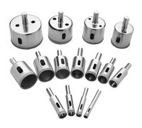 15 Frese a Tazza Diamantate Professionale 8-50Mm per Vetro/Piastrelle/Ceramica..