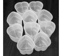 15 Fuscelle contenitori a forma di cuore da 60 gr. per Formaggio - Caciotta - Ricotta ecc.