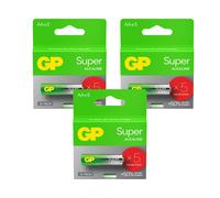15 GP Super Alcalino Aa batteries G-Tech LR6 1.5V No Mercury 5BL Pacco Exp 2034