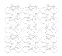 15 graffette a forma di bicicletta, 55 x 35 mm, piccoli morsetti in metallo, per ufficio, scuola, metallo