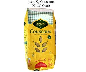15 KG Couscous Medium Cous Zakia Grob Marocco Semola di Grano Duro Vegetariana