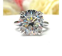 15 KT Bianco Trattato Anello Diamante VVS1 Colore F Certificato Cocktail Anello