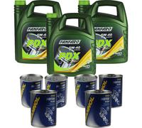 15 L fanfaro olio motore Pdx 5W40 Api Sn / Sm / Cf 6xMANNOL Motore Flush Doctor