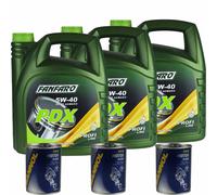 15 L fanfaro olio motore Pdx 5W40 Api Sn / Sm / Cf Oil 3xMANNOL Flush