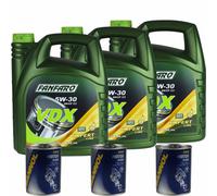 15 L fanfaro olio motore Vdx 5W-30 Api Sn / Cf Expert Line 3x mannol Flush