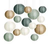 15 lanterne di carta, decorazioni per feste di matrimonio, verde salvia, decorazione per feste in giardino, festa nuziale, baby shower, compleanno, laurea, accessori per matrimonio