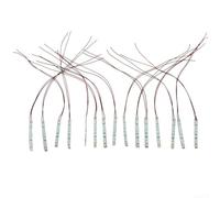 15 LED per striscia luminosa pre-cablata per chip SMD 3528 con dimensioni 50 x 8 x 2,5 mm e lunghezza del cavo 20 cm per installazioni modellini ferroviarie e case delle bambole (luce bianca)