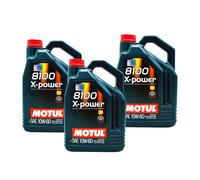 15 Litri Motul 8100 X-Power 10W60 Olio Motore 100% Sintetico A3 B4 SN 03MO82