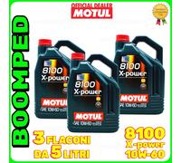 15 LITRI OLIO MOTORE AUTO 8100 X-power 10W60 MOTUL SYNT API SP ACEA A3/B4 03MO82