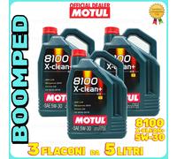 15 litri OLIO MOTORE AUTO MOTUL 5W30 8100 X-CLEAN+ ACEA C3 100% SINTETICO 03MO41