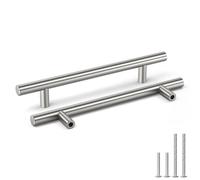 15 Maniglie a barra per Armadio da cucina in acciaio INOX, a T, cave, viti incluse