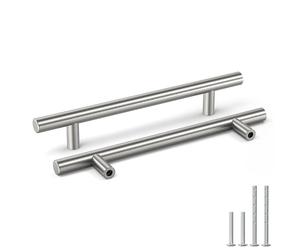 15 Maniglie a barra per Armadio da cucina in acciaio INOX, a T, cave, viti incluse