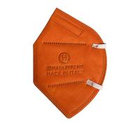 15 Mascherine FFP2 certificate CE colorate ARANCIONE prodotte in ITALIA. Elastici morbidi bianchi, 5 strati Filtraggio ≥95%. Sigillate singolarmente. Certificazione ISO 9001 ed UE 2016/425